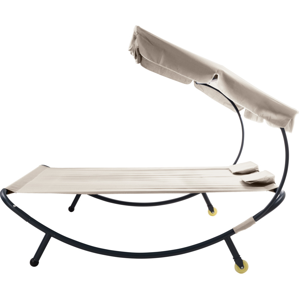 Doppel-Sonnenliege mit Dach beige image number 3