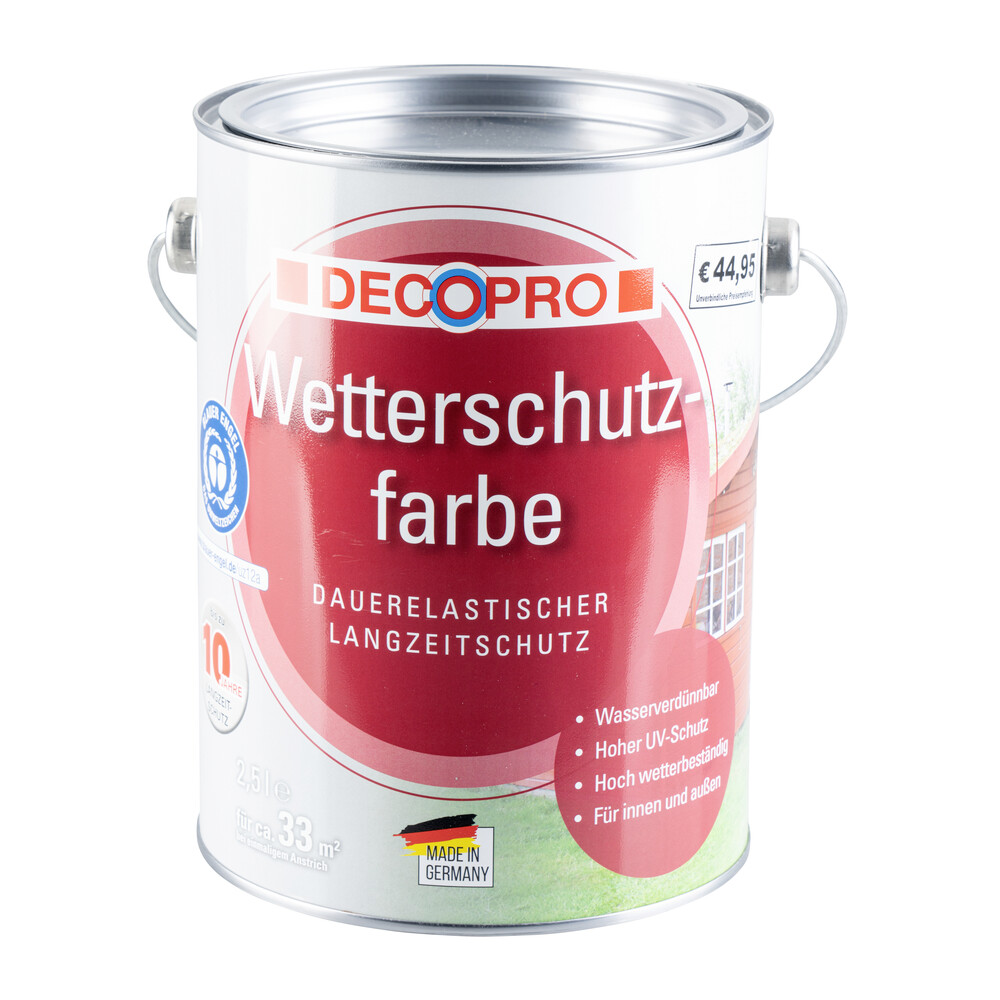 DECOPRO Wetterschutzfarbe anthrazit seidenglänzend 2,5 Liter