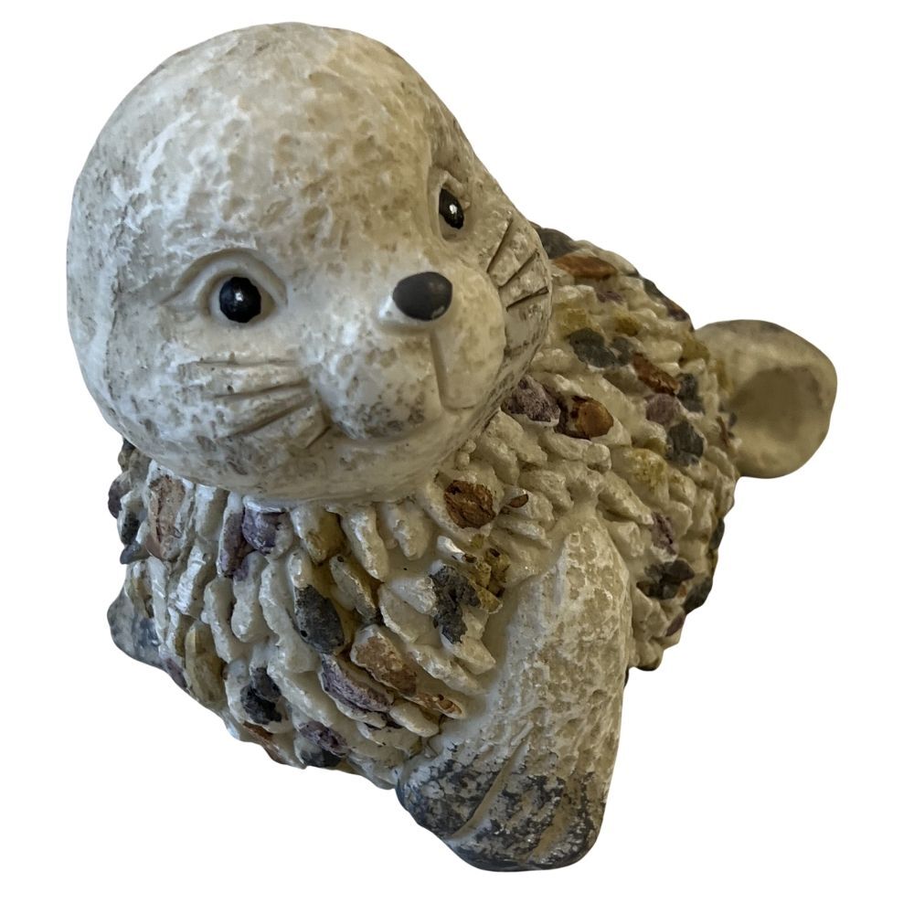 Deko Steinfigur Robbe aus Magnesium image number 1