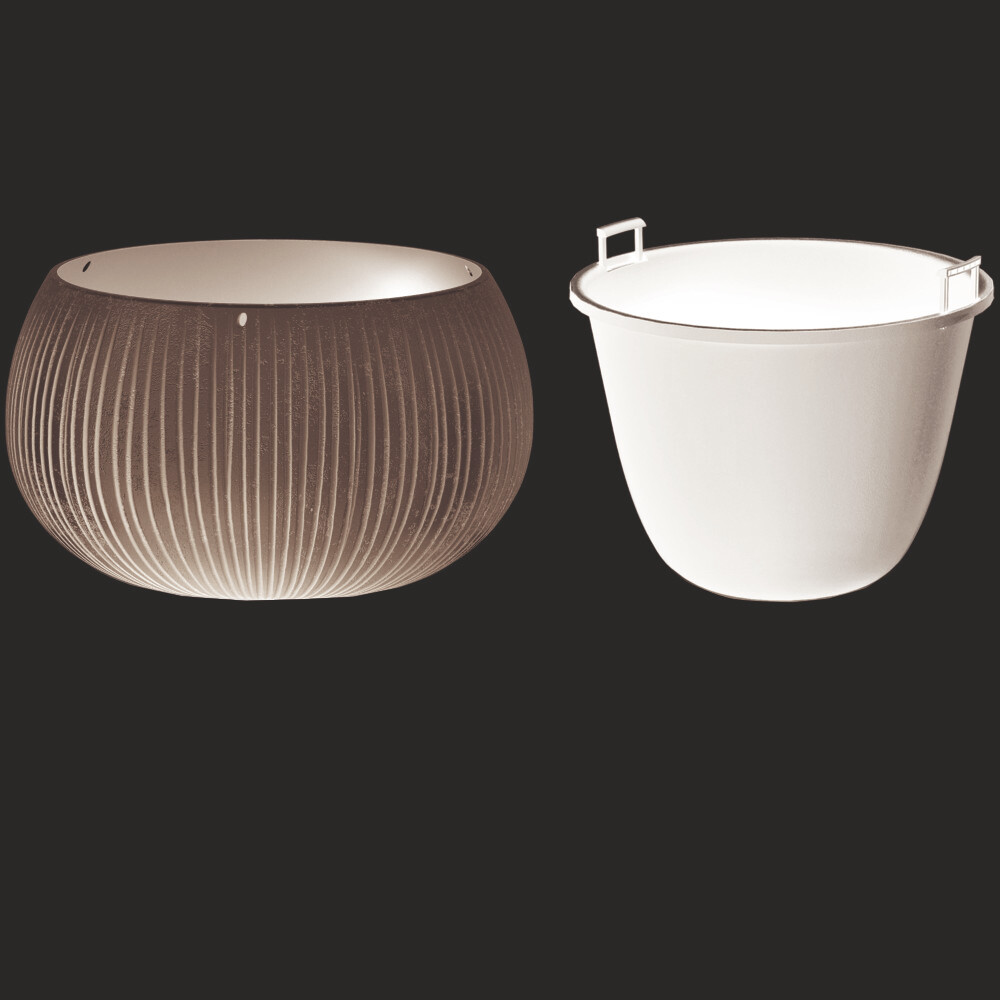 Prosperplast Blumentopf Beton Bowl &Oslash; 29 cm mit Einsatz image number 1