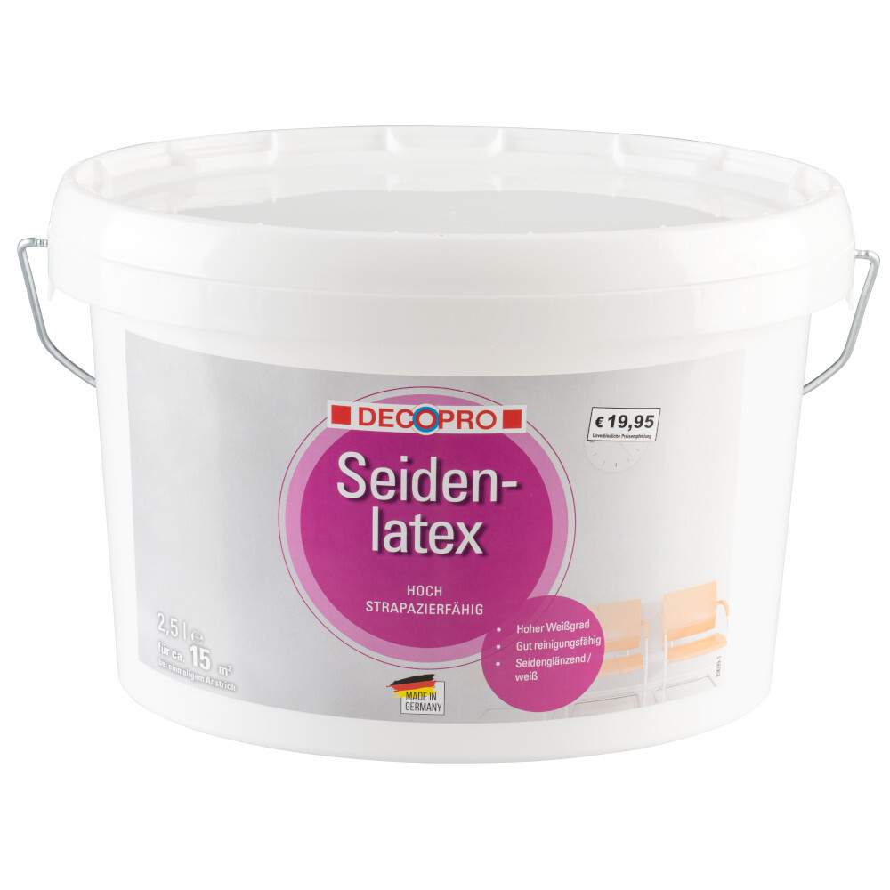 DECOPRO Seidenlatex Wandfarbe 2,5 Liter