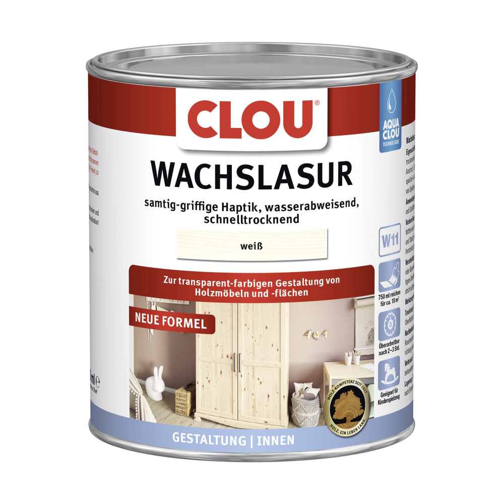 W11 AQUA Clou&reg; Wachslasur Nr. 5 Wei&szlig; image number 0