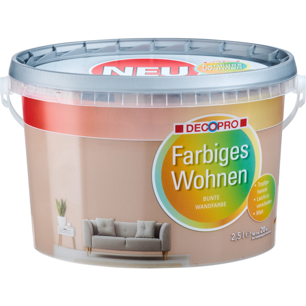 DECOPRO Wandfarbe 2,5 Liter cappuccino matt image number 2