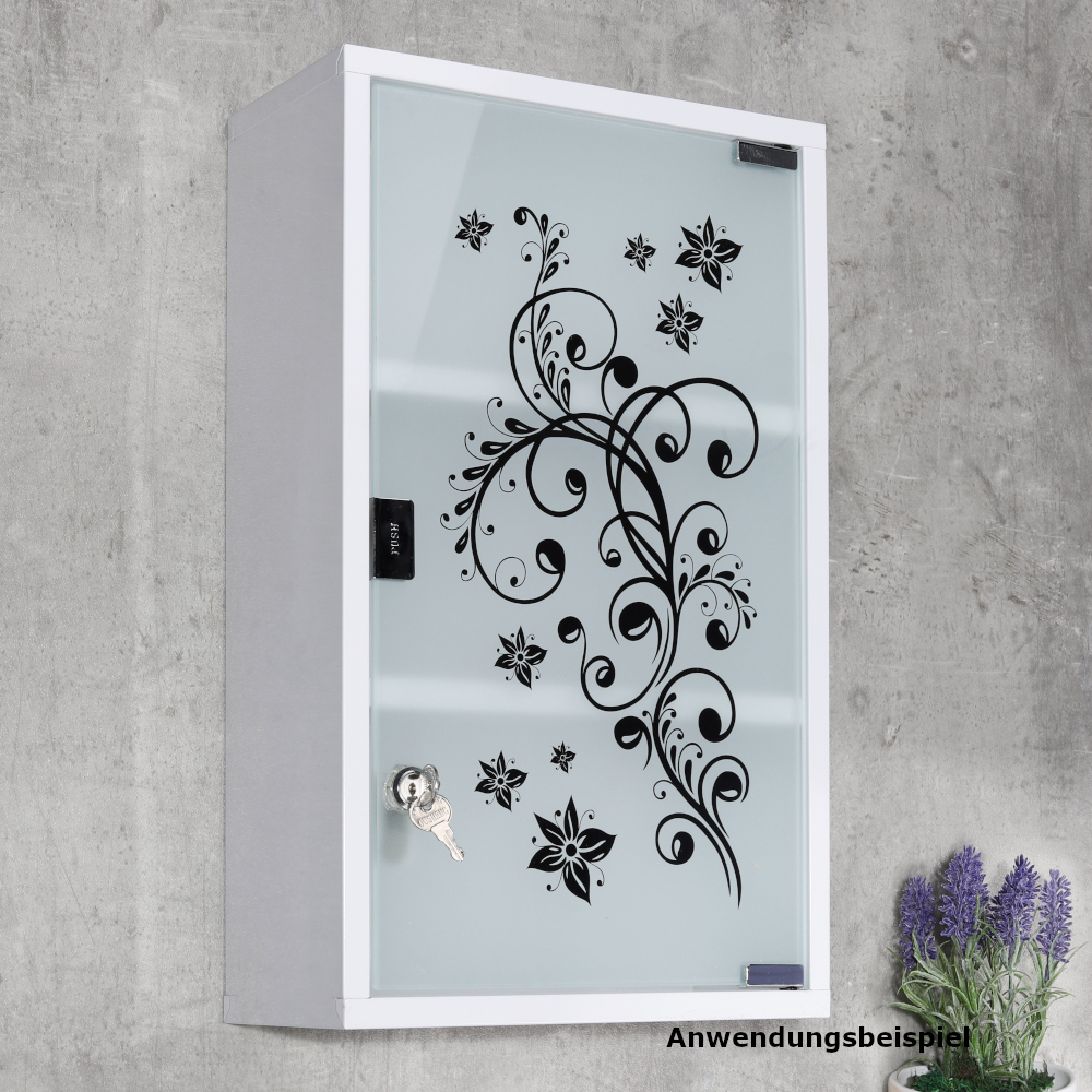 Medizinschrank abschließbar aus Stahl mit bedruckter Glasscheibe image number 1