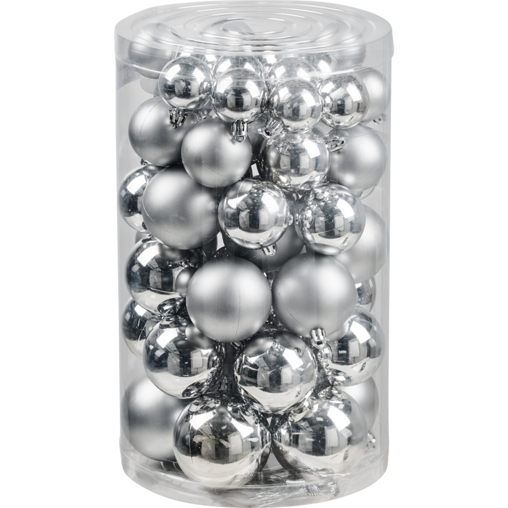Weihnachtskugeln 60 Stück silber