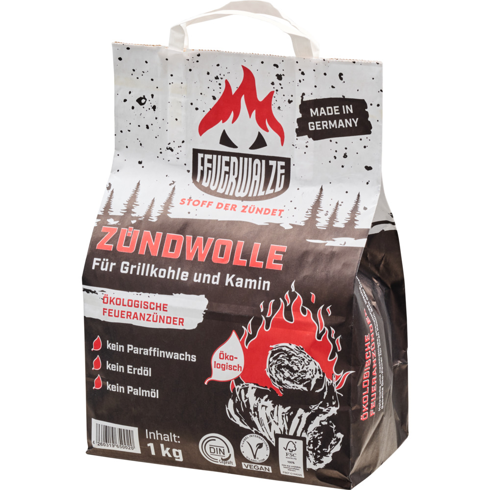 Anz&uuml;ndwolle &Ouml;ko 1 kg in der Papiert&uuml;te image number 2