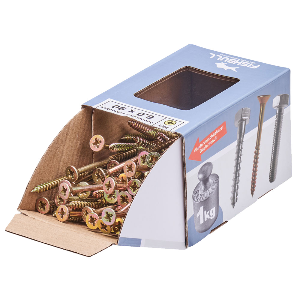 Spanplattenschraube 6x90 mm PZ 1kg FISHBULL-Pack Senkkopf Teilgewinde Kreuzschlitz image number 3