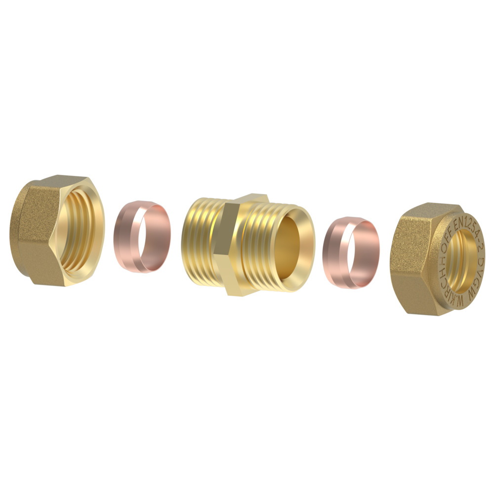 Klemmringverbinder blank Messing 15 mm Klemmfitting gerade image number 2