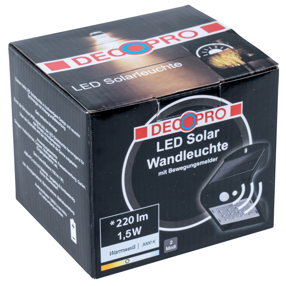 LED-Wandleuchte 1,5 W solarbetrieben warmweiß image number 2