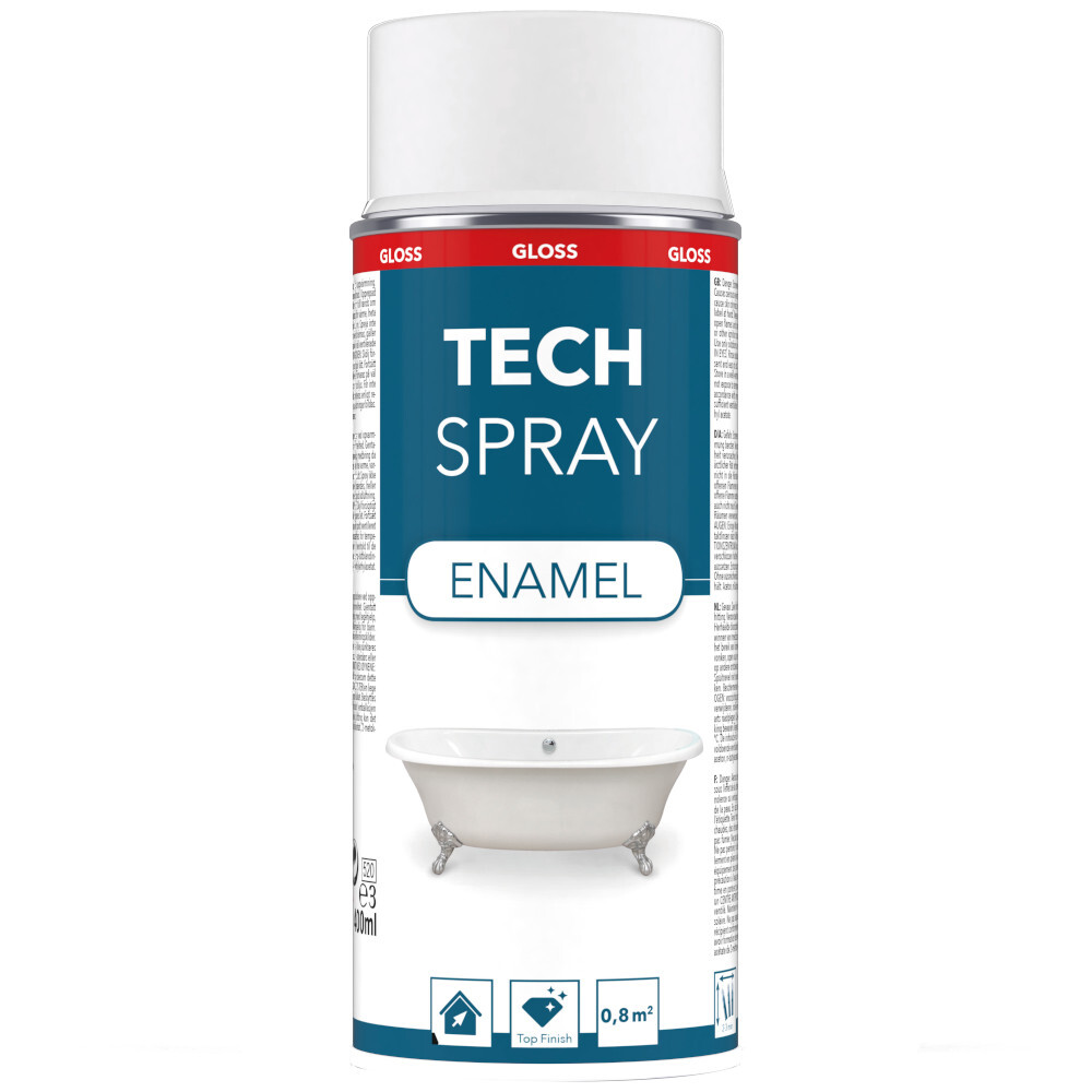 Tech Spray Emaille glänzend Weiß, Reparaturlack