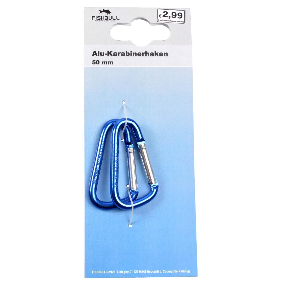 Karabiner 10 x 50 mm Alu 2 Stück blau image number 1