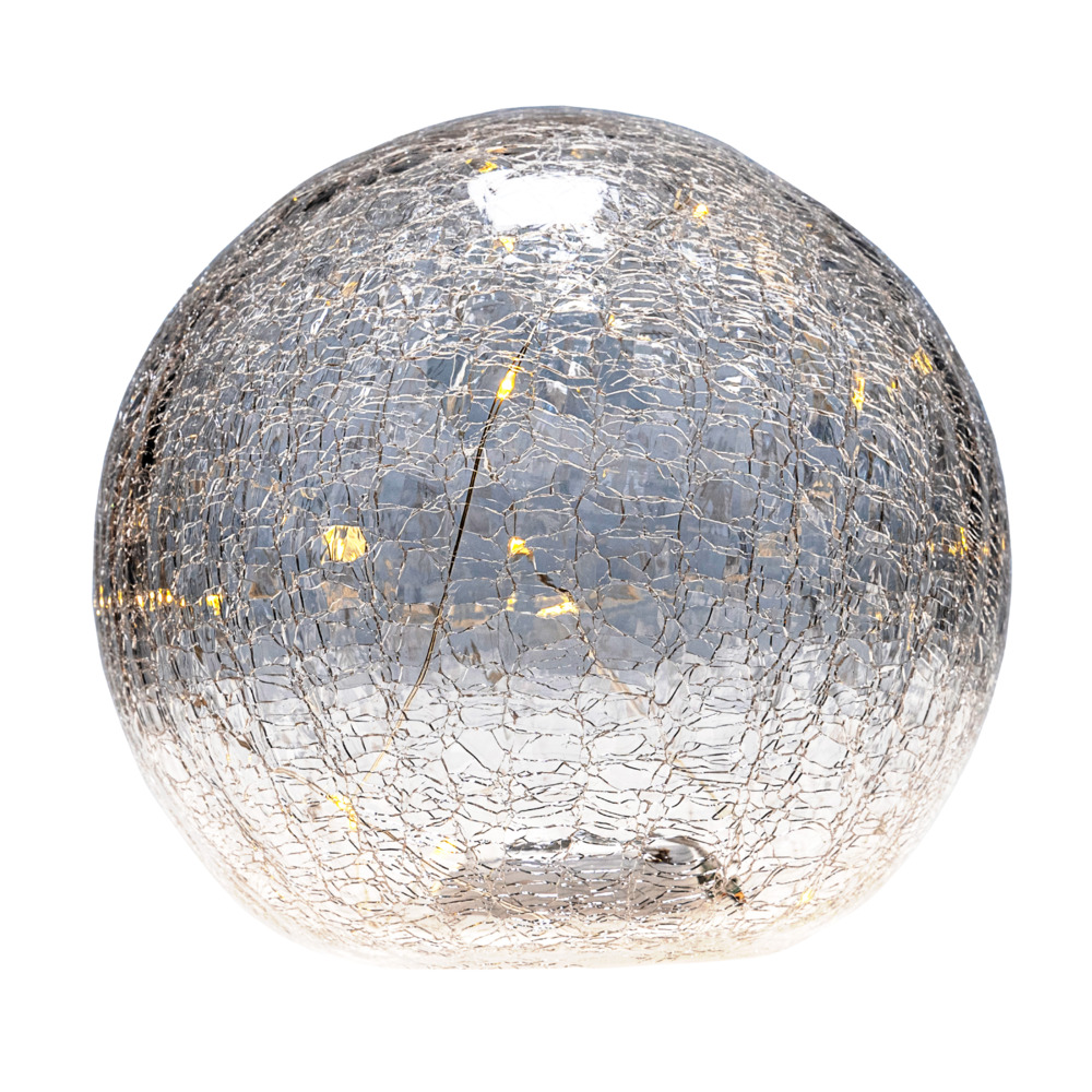 LED-Kugelleuchte Ø 15 cm aus Crashglas mit 14 LEDs