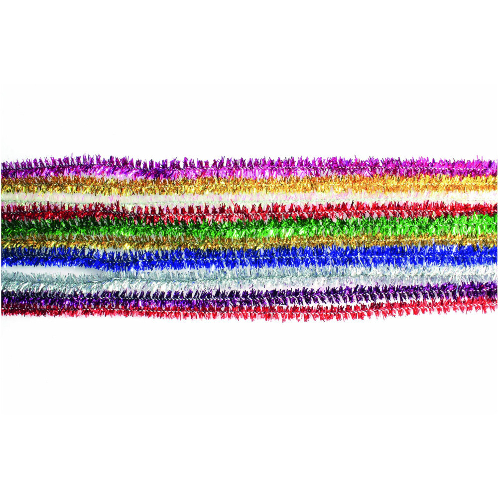 Chenilledraht Pfeifenreiniger 10 Stück Glitter bunt gemischt image number 1