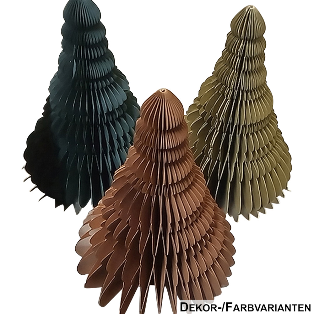 Weihnachtsbaum aus Papier 25 cm, Farbauswahl