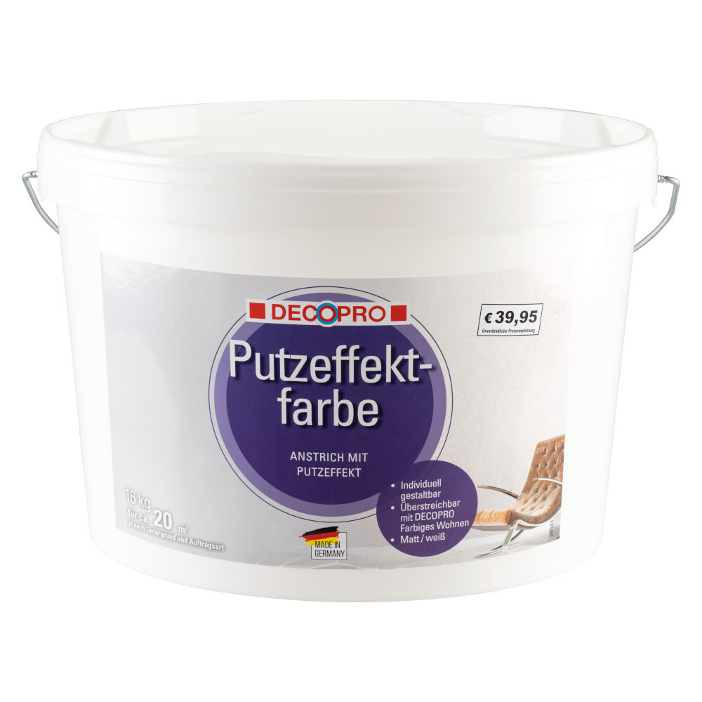 DECOPRO Putzeffektfarbe weiß matt