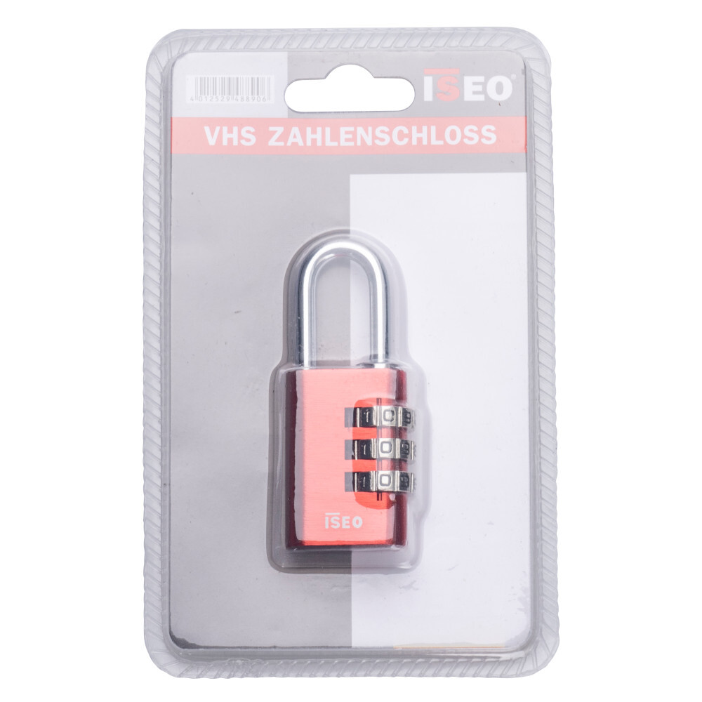 Vorhängeschloss mit Zahlenkombination in Rot image number 1