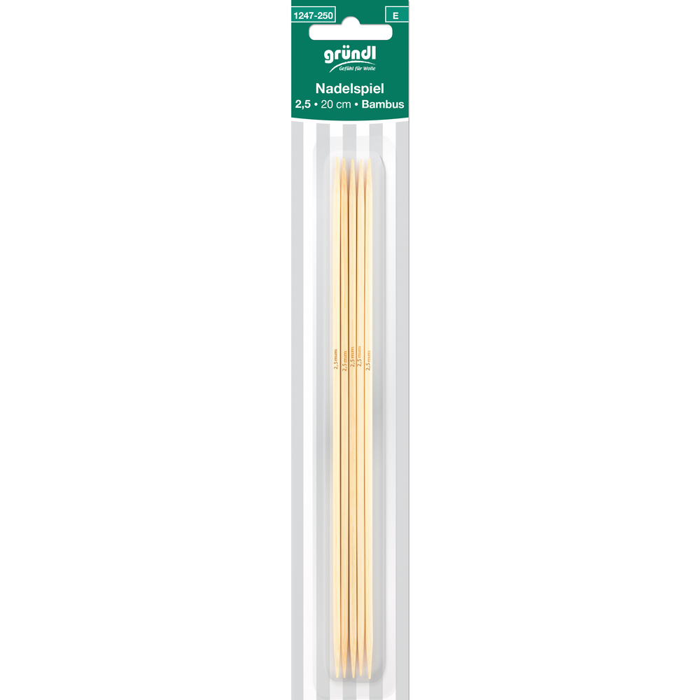Strumpfstricknadeln 2,5 mm 20 cm