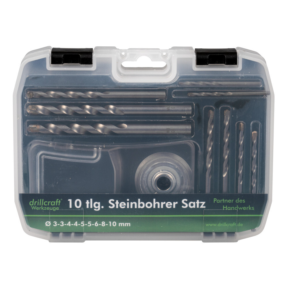Steinbohrersatz 10-teilig, 3-10 mm, mit Bohrstaubfänger image number 1