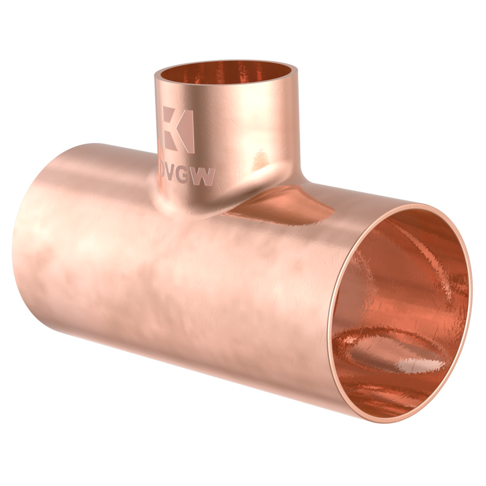 T-Reduzierstück 22 x 15 x 22 mm Kupfer-Lötfitting image number 0