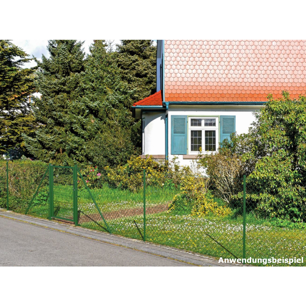Maschendrahtzaun-Set grün 25 m x 125 cm zum Einbetonieren image number 3