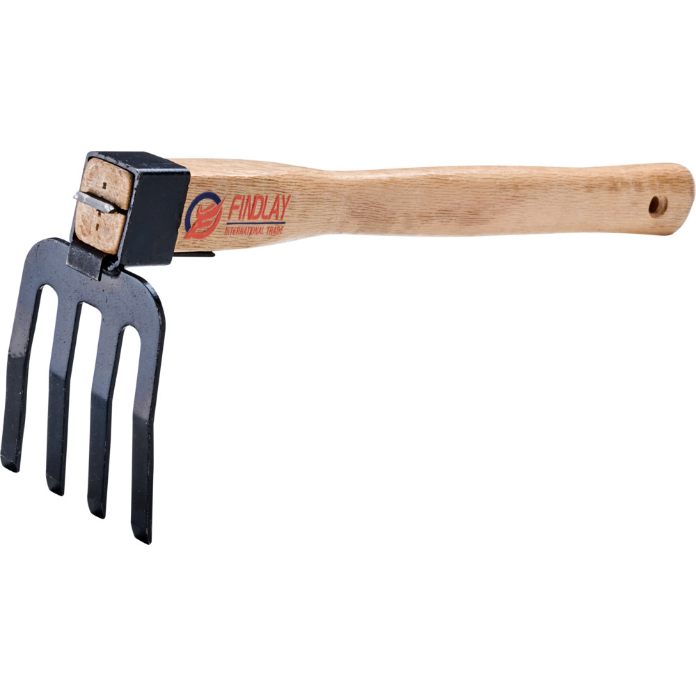 Vierzahnrechen mit Hartholzstiel 39 cm