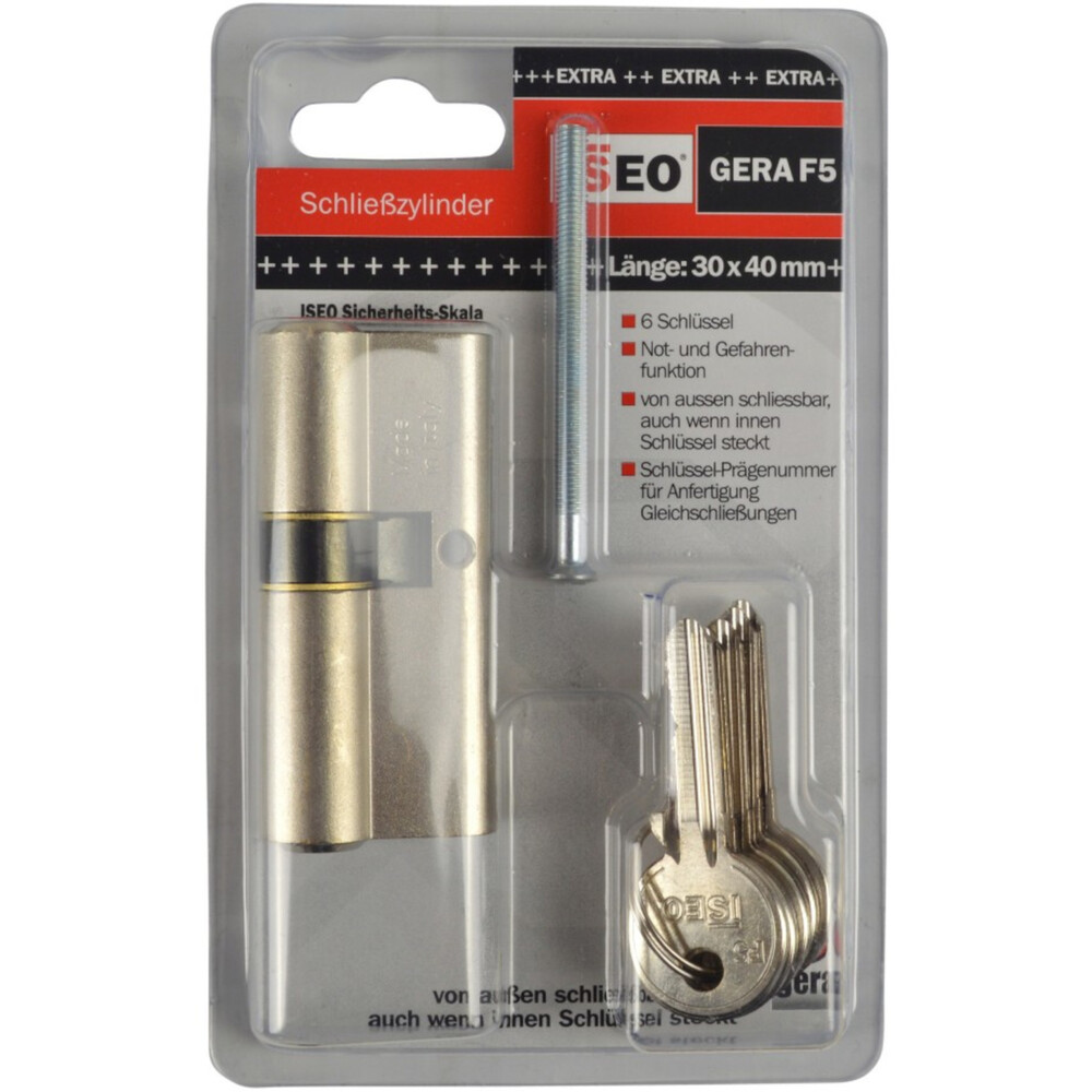 Schließzylinder GERA 5600 30-40 mm mit 6 Schlüsseln image number 1