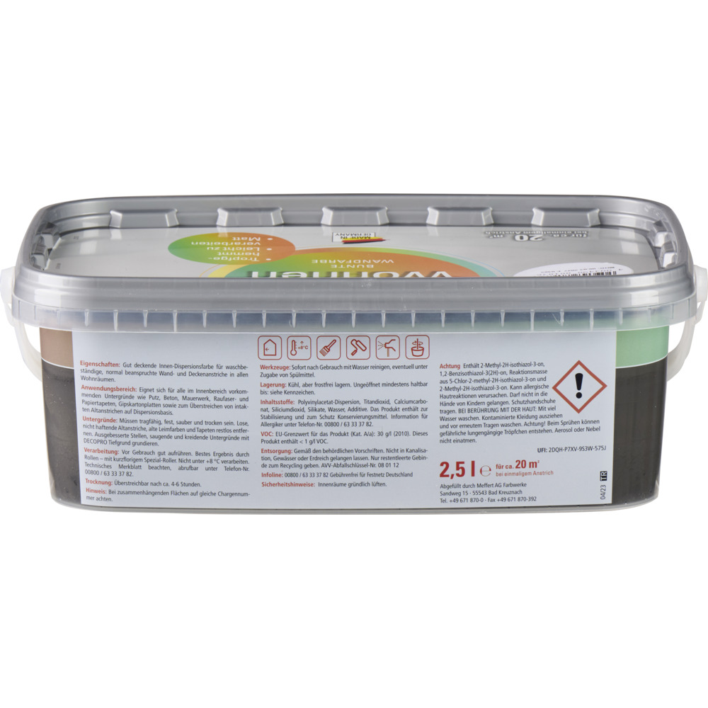 DECOPRO Wandfarbe 2,5 Liter schiefer matt image number 2