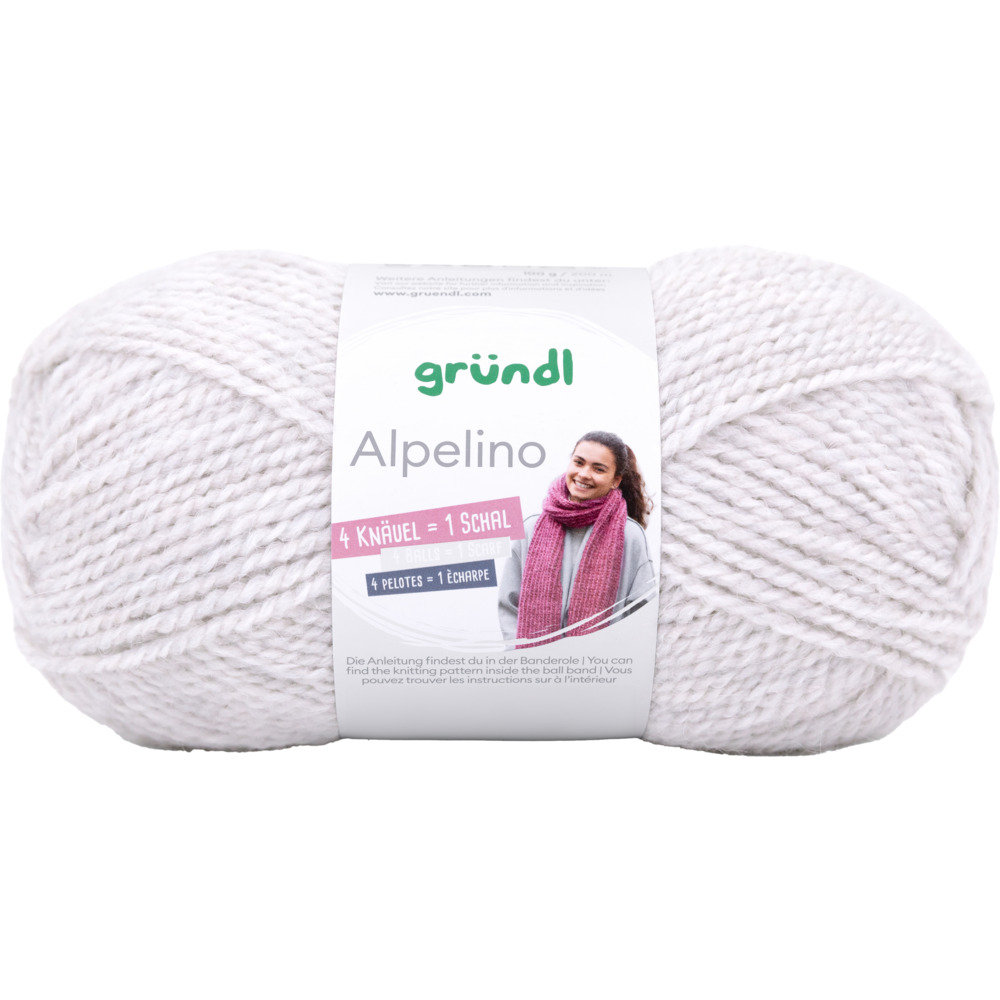 Garn Alpelino 100g perlweiß-meliert