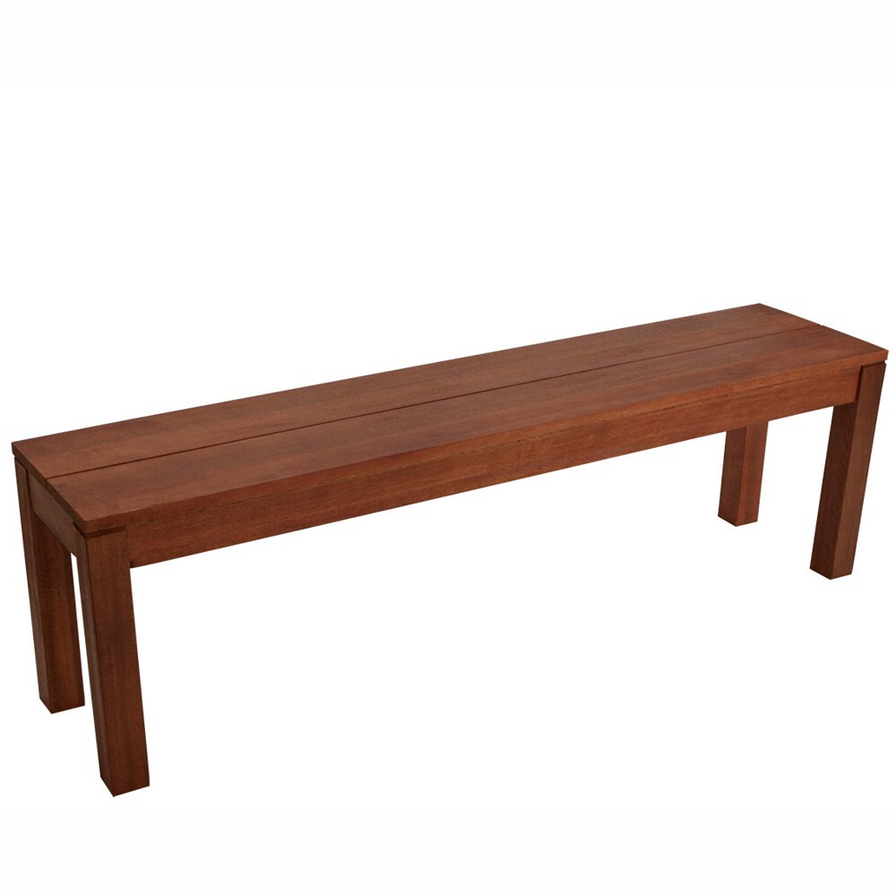 Hockerbank 3-Sitzer, 150 x 34 x 45 cm, Holz Eukalyptus geölt