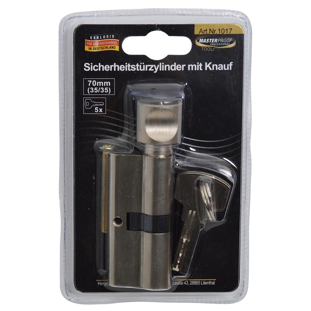 Sicherheitstürzylinder 70 mm mit Knauf