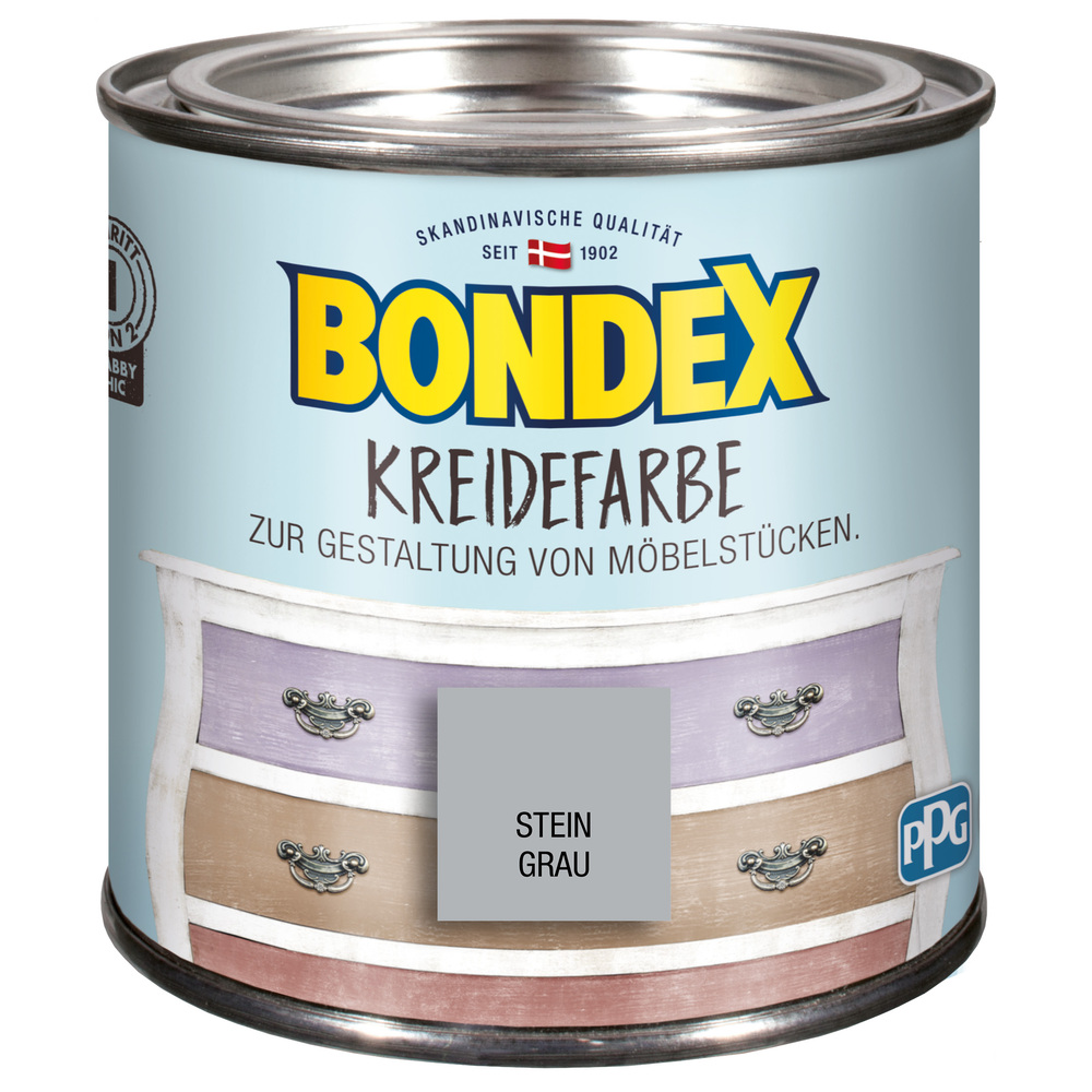 BONDEX Kreidefarbe Steingrau 500ml image number 0