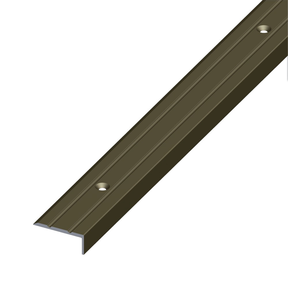Winkel-Abschluss-Profil 25 x 10 mm Aluminium bronzeeloxiert gerillt gelocht image number 0