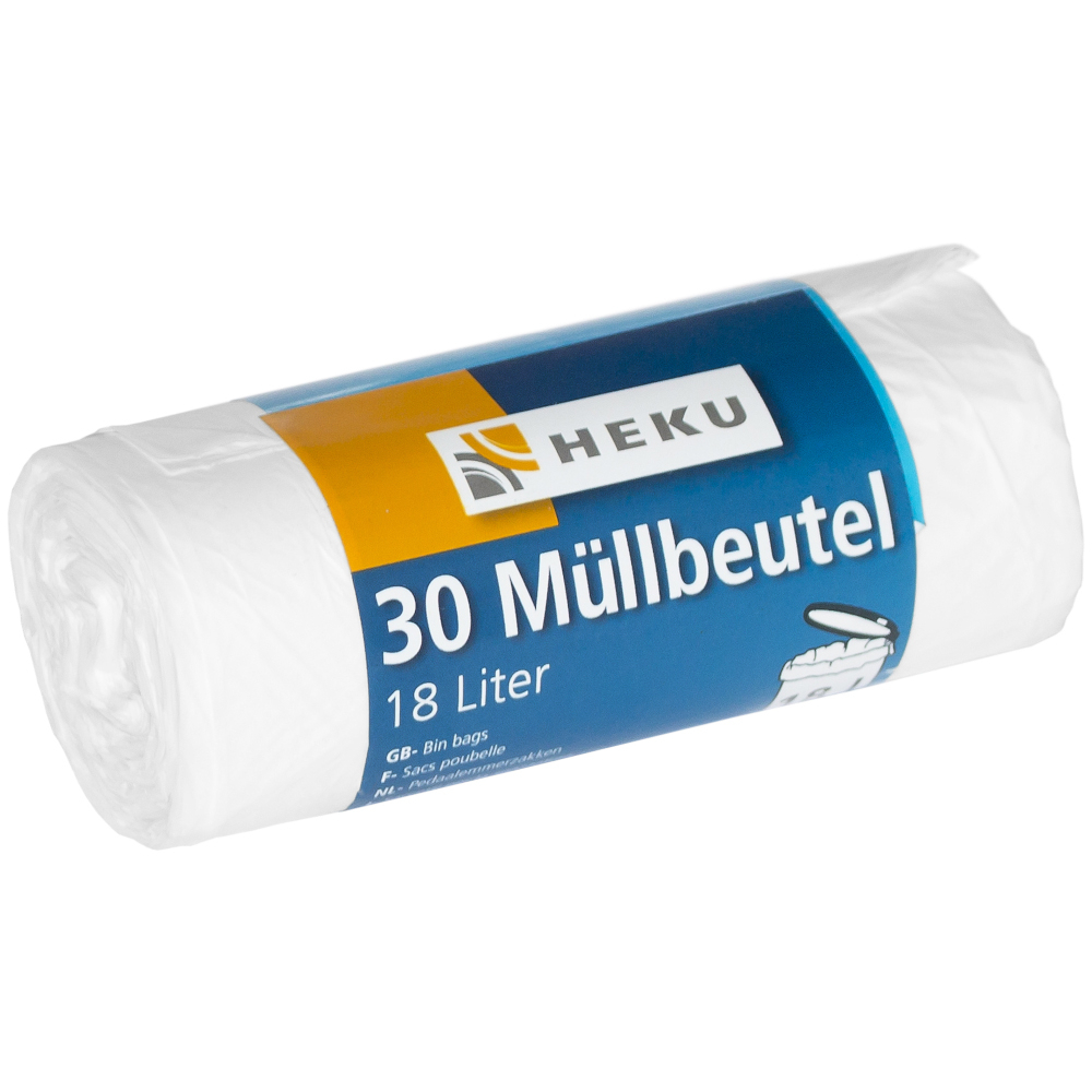Müllbeutel 18 Liter 8µ 30 Stück in weiß