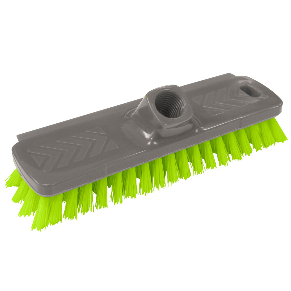 Schrubber 22 cm grau-grün mit Kunststoffborsten und Gewinde