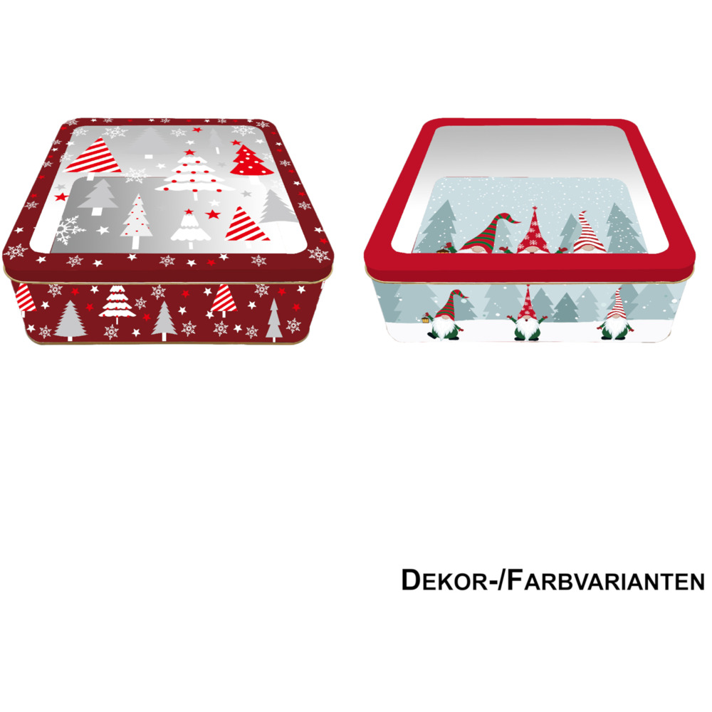 Gebäckdose 3er-Set eckig, 2-fach sortiert