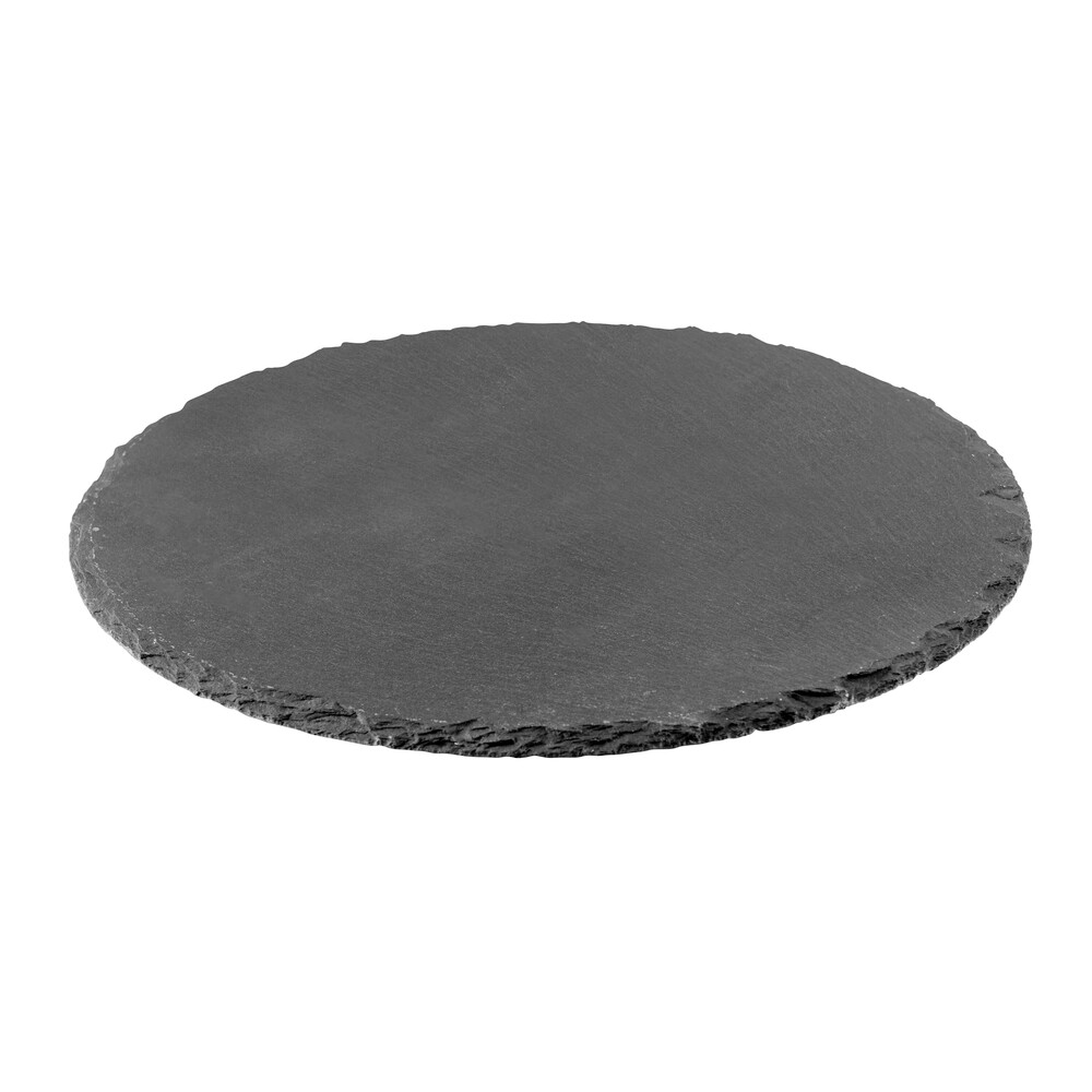 Tablett rund aus massivem Schiefer