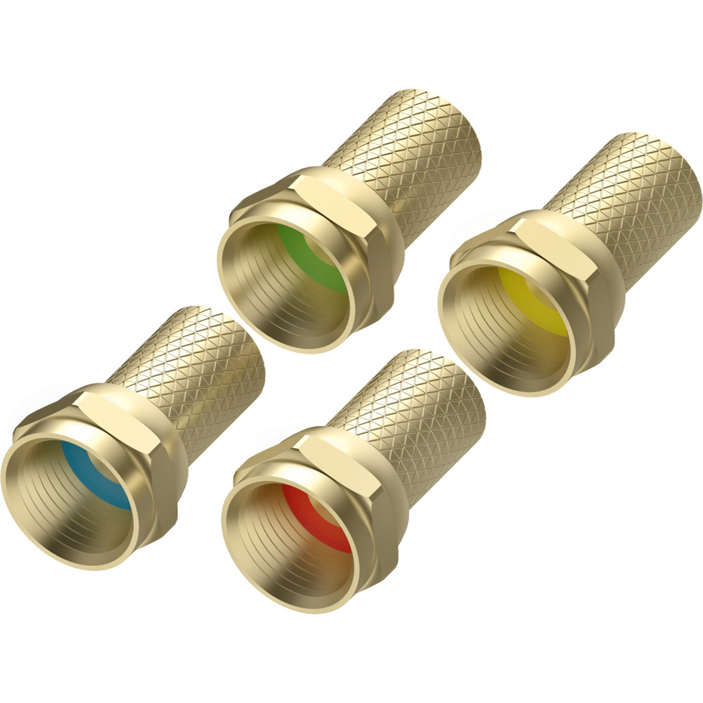 F-Stecker 7 mm, 4 St&uuml;ck, farbcodiert image number 0
