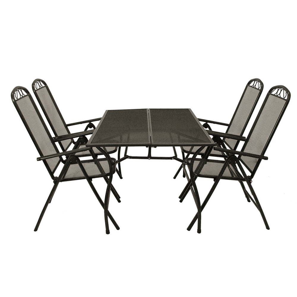 Gartensitzgruppe 5-teilig Streckmetall Anthrazit