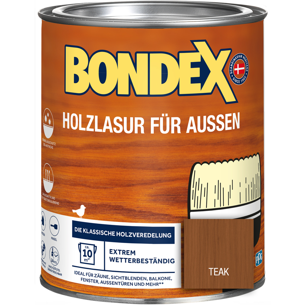 BONDEX Holzlasur f&uuml;r Aussen Teak 750 ml image number 0