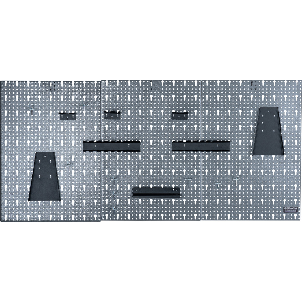 GERMANIA® Lochwand 3-teilig mit Hakensortiment aus Stahlblech image number 1