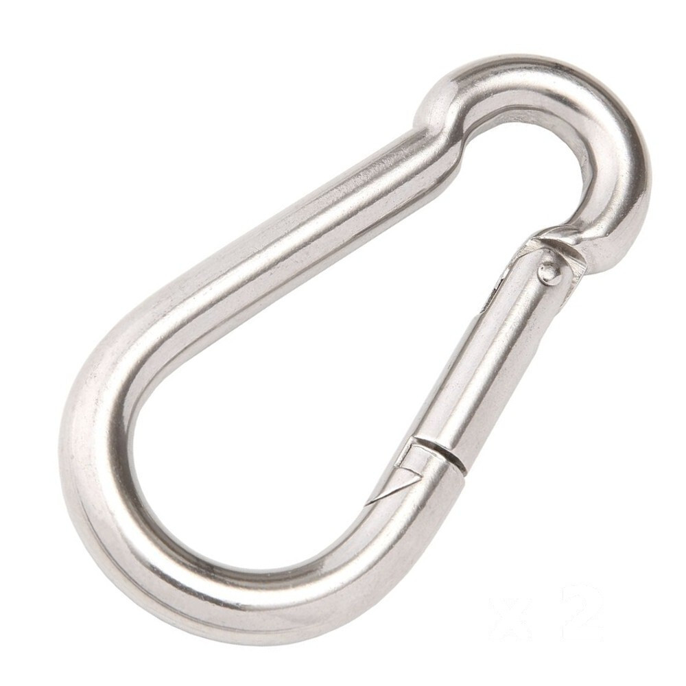 Karabiner 4 x 40 mm verzinkt, 2 Stück, Belastbarkeit 10 kg image number 1