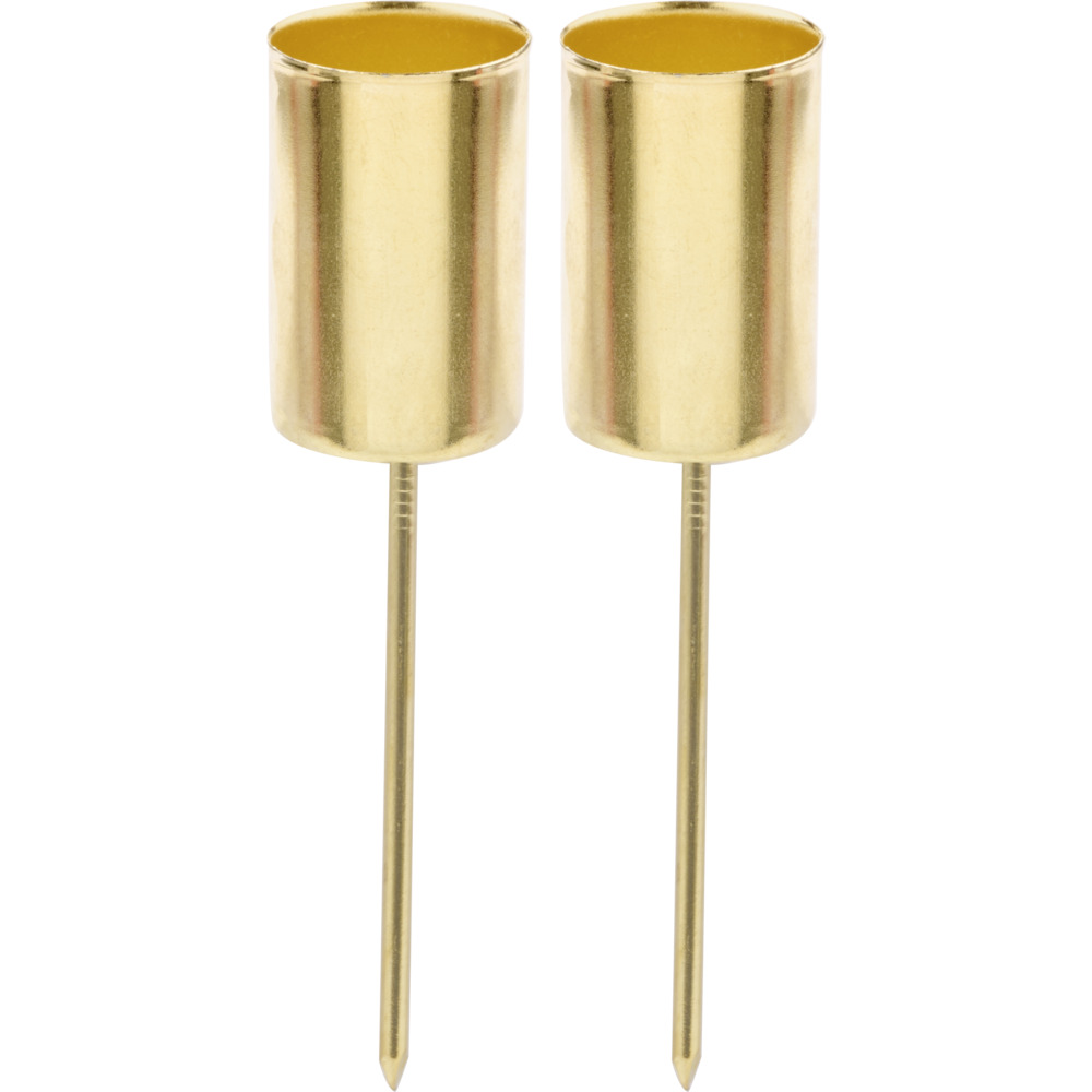 Kerzenhalter-Set 2 St&uuml;ck 10 cm f&uuml;r Tafel- oder Spitzkerzen, goldfarben