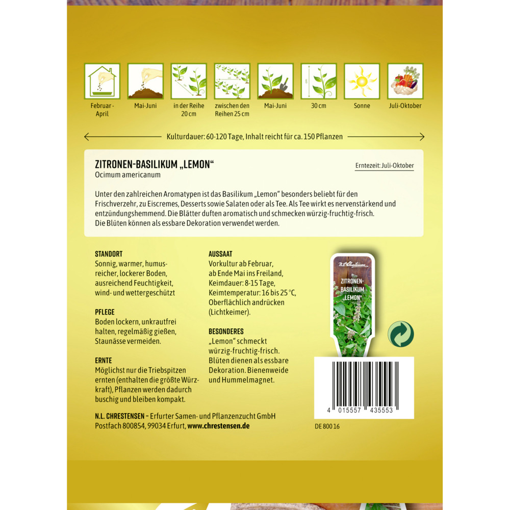Saatgut Zitronen Basilikum Lemon image number 1
