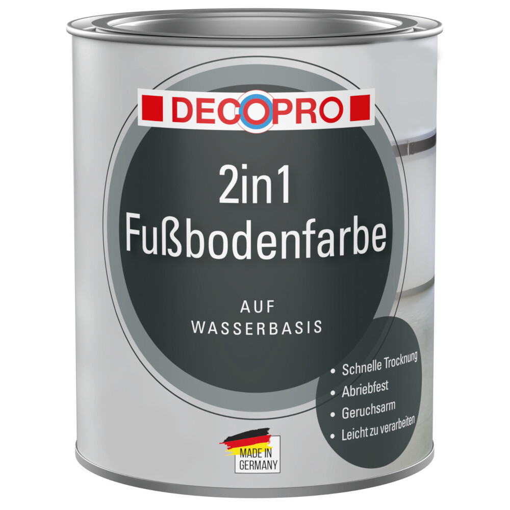 DECOPRO 2in1 Fußbodenfarbe 750 ml in Kieselgrau