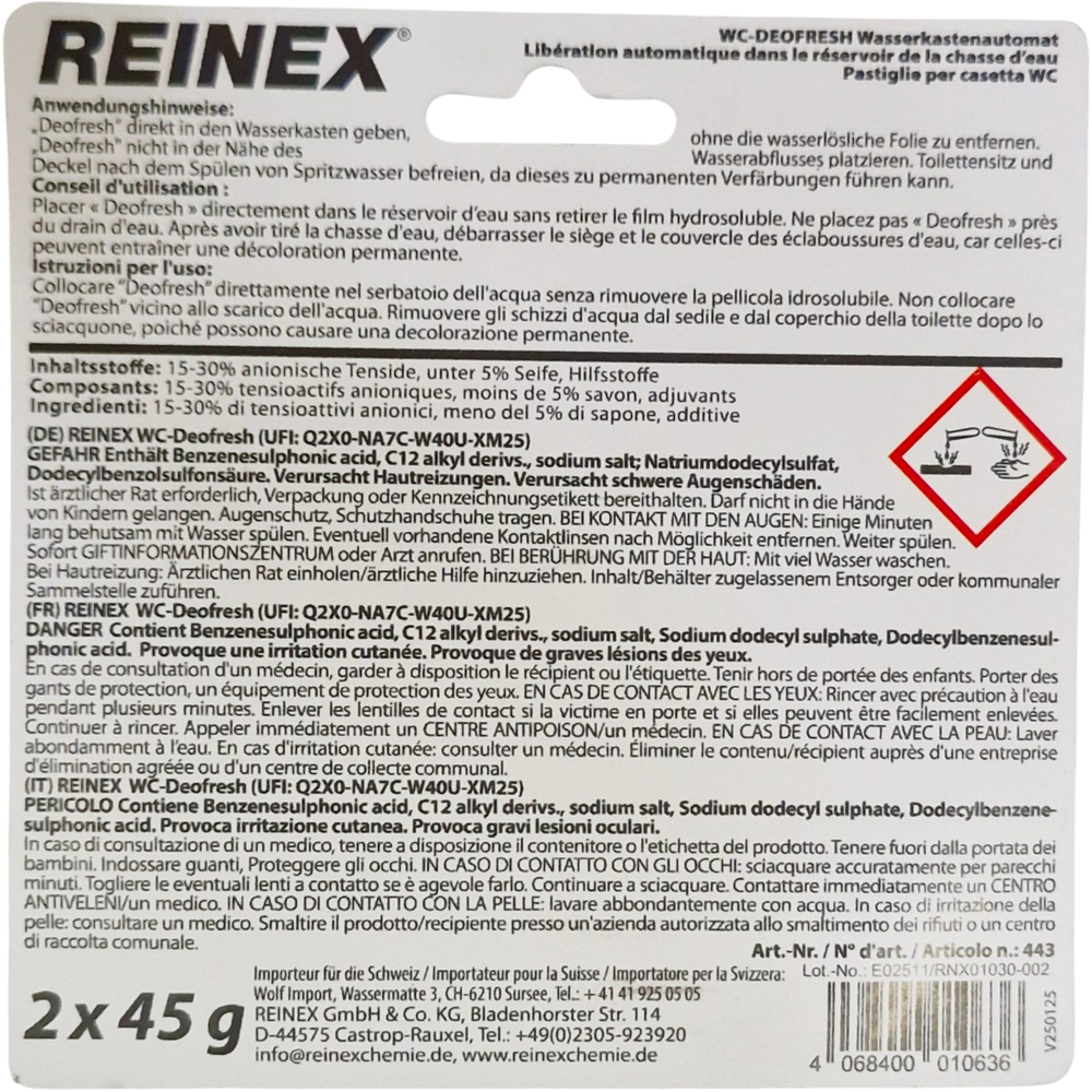Reinex WC Deofresh f&uuml;r Wasserkasten 2 St&uuml;ck in Gr&uuml;n image number 1