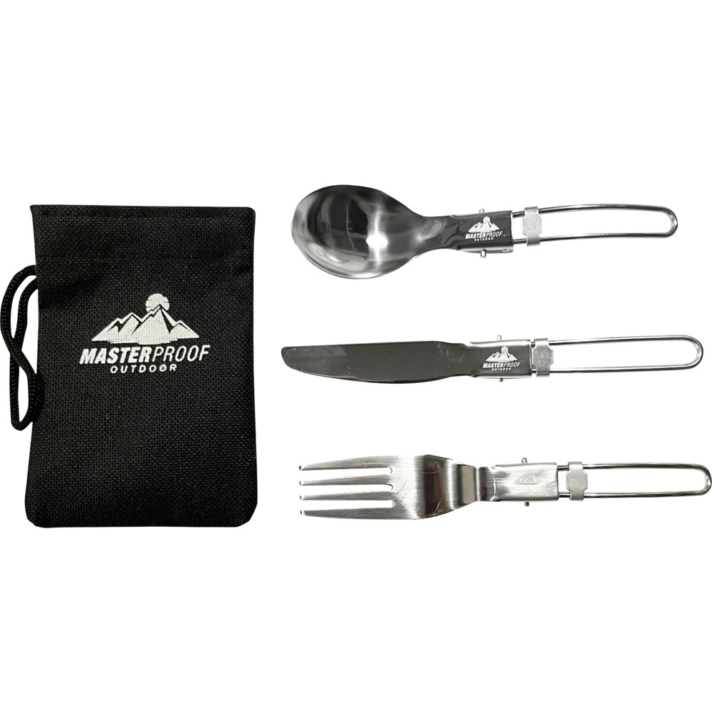 Outdoor Besteck-Set, klappbar 3-teilig mit Aufbewahrungstasche