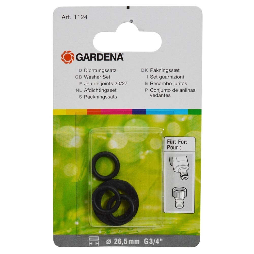 Gardena Dichtungssatz G3/4" 26,5mm 4-teilig O-Ring Flachdichtring Gummi image number 0