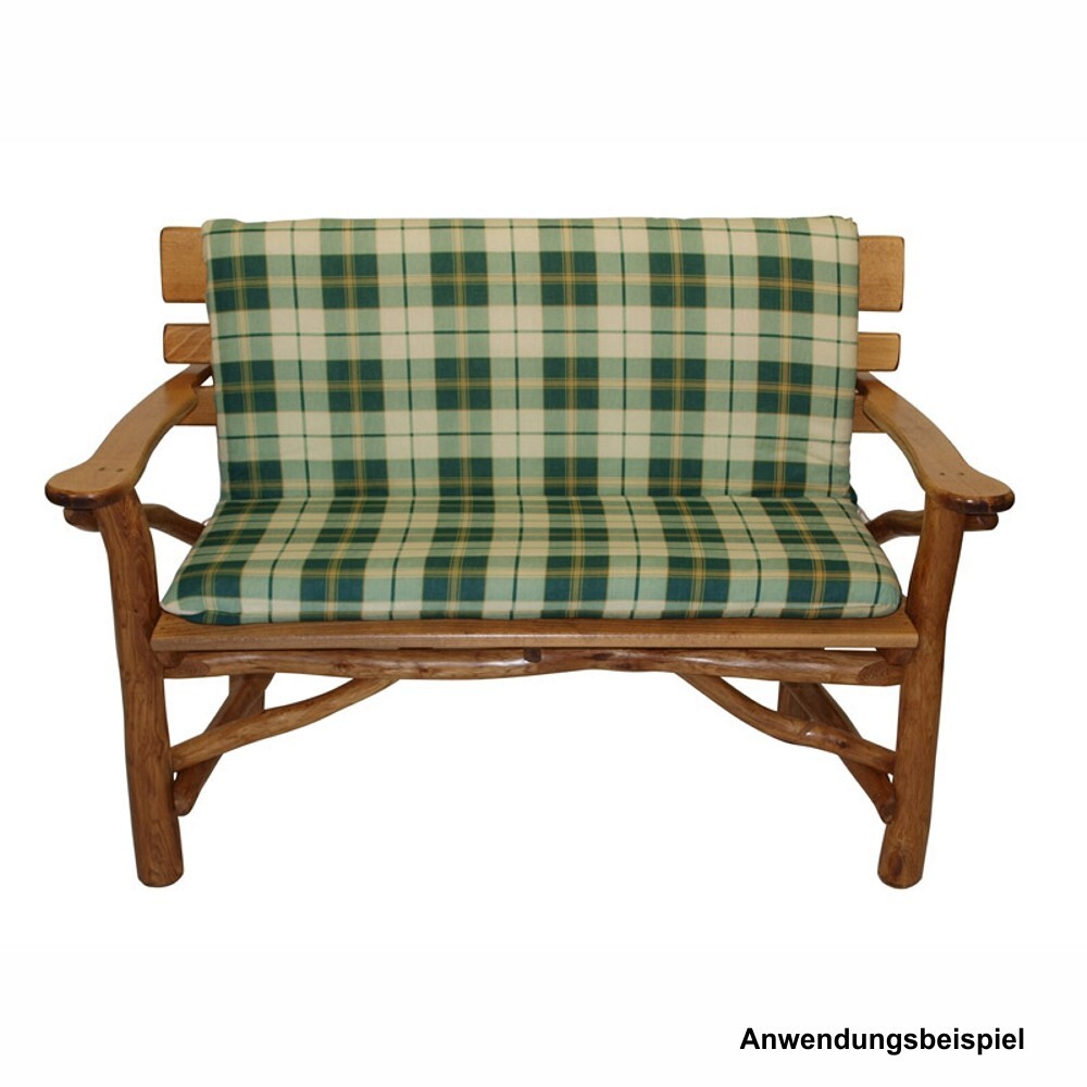 Auflage Boston für 2-Sitzer Gartenbank 98 x 88 x 7 cm grün/beige kariert image number 0