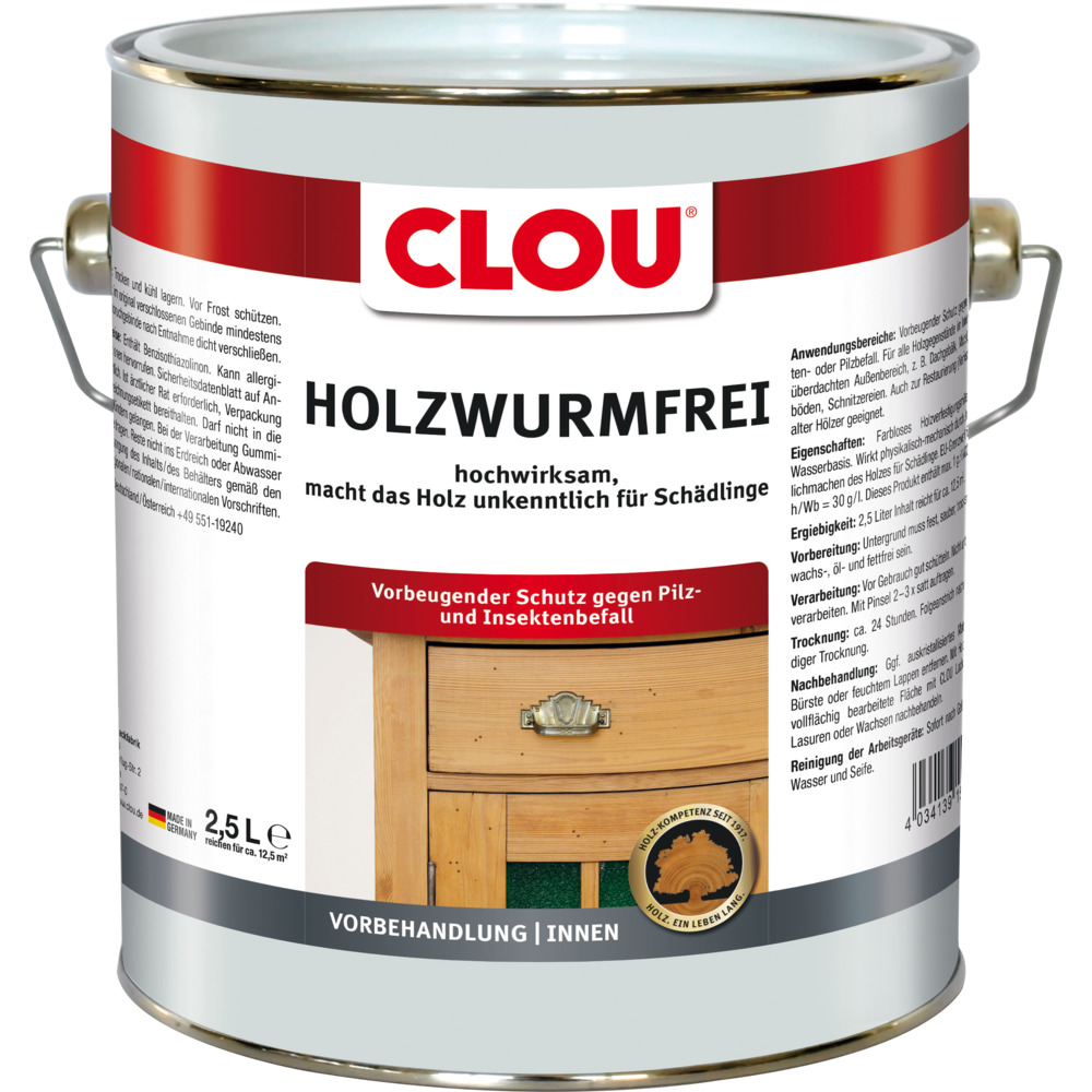 Clou&reg; Holzwurmfrei 2,5 Liter farblos image number 0