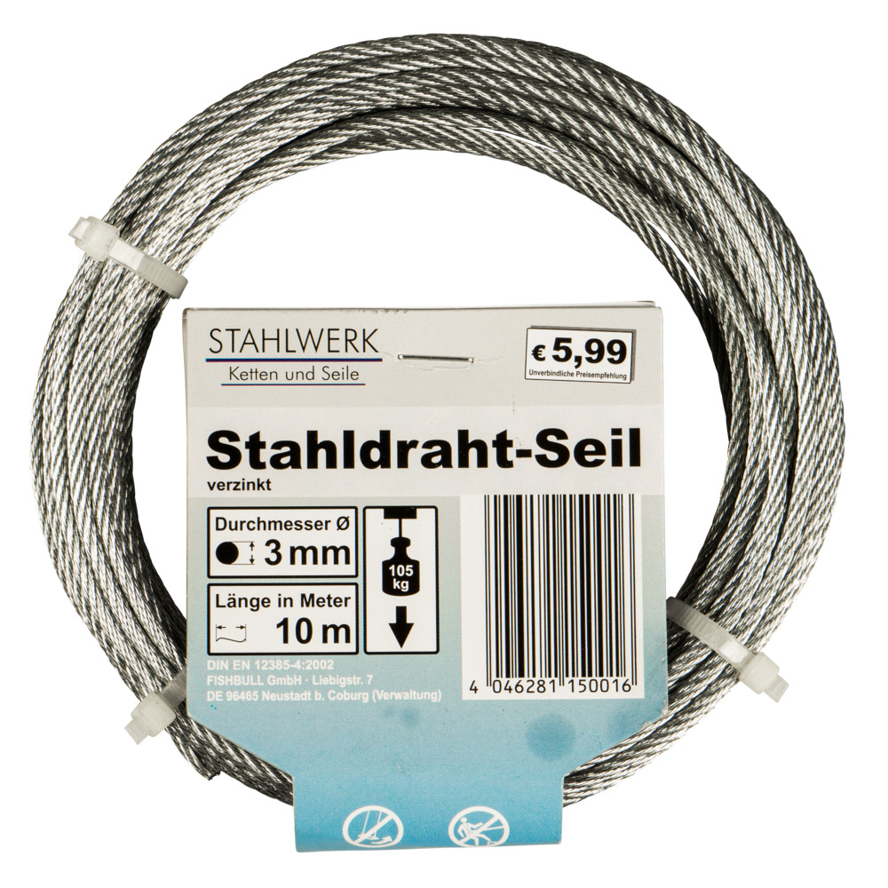 Stahlseil Ø 3 mm 10 m verzinkt image number 1